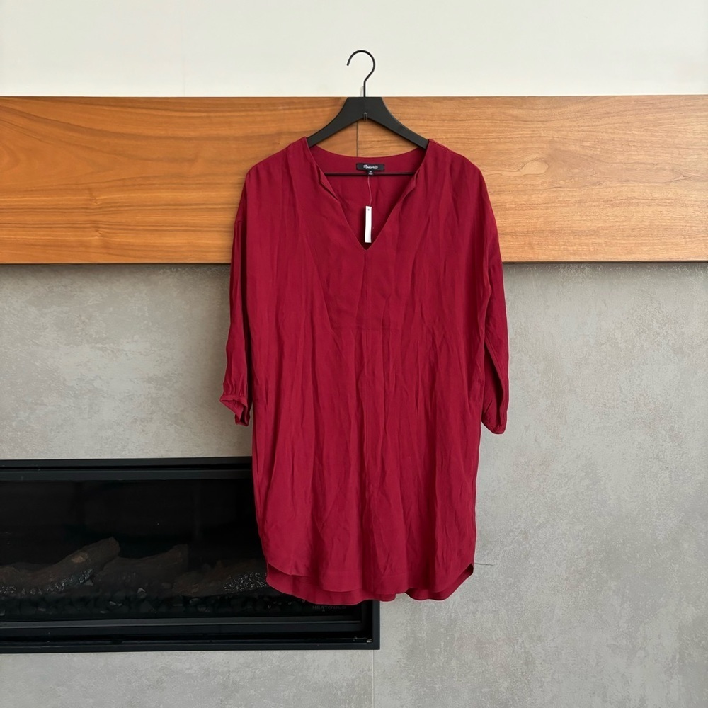 NWT Madewell Red Du Jour Tunic Dress, Size XS - Picture 4 of 15